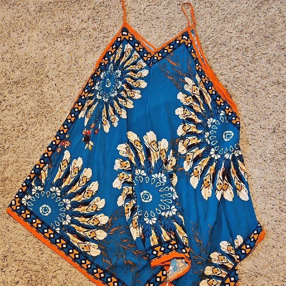 Jealous Tomato Blue and Orange One Piece with Mandala Pattern